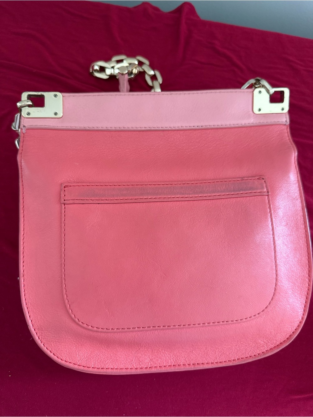 Tory Burch Pink Leather Shoulder Bag with Gold Chain Strap - Picture 7 of 14